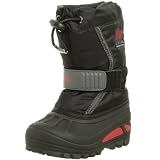  : Sorel Toddler Flurry Boot,Black/Intense Red,12 M Little Kid