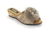 Rhinestone Slipper Embellished with Natural Fur, Light Brown 41jECHWppIL. SL160 Rhinestone Slipper Embellished with Natural Fur, Light Brown