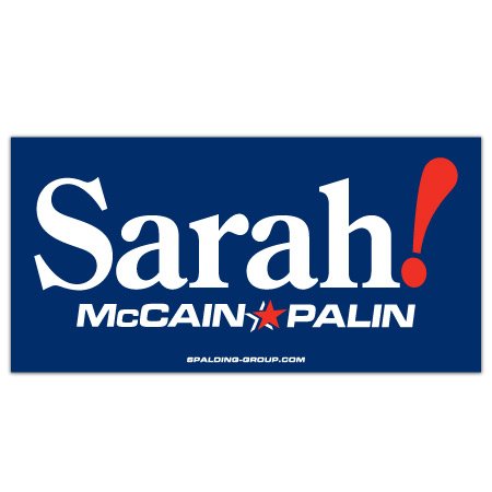 Sarah! McCain - Palin 2008 Bumper Sticker (Blue)