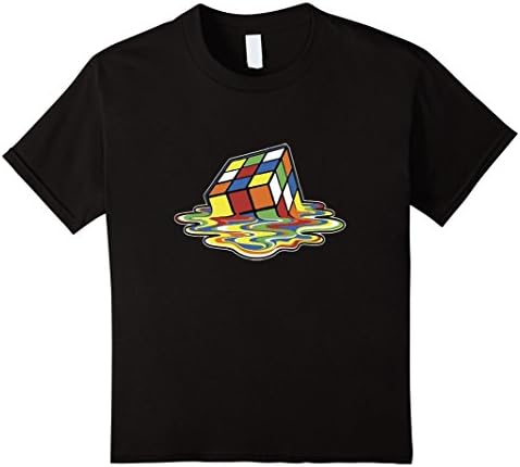Kids Rubiks Cube Melting Cube Adult T-Shirt 10 Black