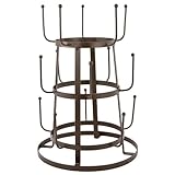 MyGift® Vintage Rustic Brown Iron Mug / Cup / Glass Bottle Organizer Tree Drying Rack Stand