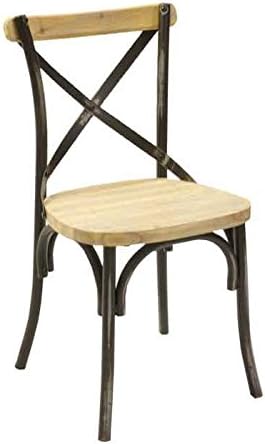 Industrial Chair in Natural with Black Cross [T-6041]