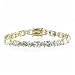Vermeil (24K Gold over Sterling Silver) Square and Round Simulated Diamond CZ Tennis Bracelet