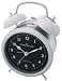 Precision MSF Radio controlled Silver case black dial Double Bell alarm clock with light & snooze