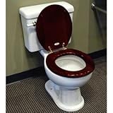 Luxury Toilet Seat - Mahogany - Brushed Nickel Hinges - Elongated Bowl