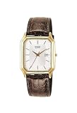 Citizen Men's Gold-Tone Brown Leather Watch #AD3302-02A