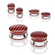 UV Red and Black Checkers Logo Plugs 28mm - Sold Individually