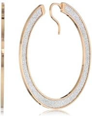 Rebecca "Soleil" White Shimmering Overlay Hoop Earrings