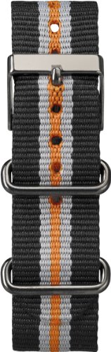 Timex T7B963 Weekender 20mm Black/Orange/Grey Nylon Slip-Thru Watch Strap