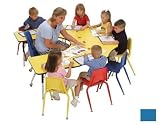 Royal Seating 2270NBLTL Table 60 x 66 Horseshoe Blue Top and Black 15 - 23 Adjustable Legs