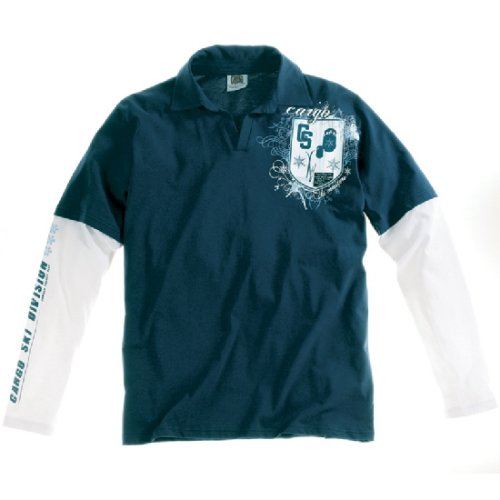 Cargo Langarmpolo Männer, navy
