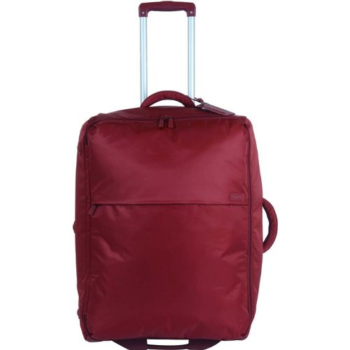 Lipault Luggage Foldable 2 Wheeled Carry on Trolly, Red, 28x19x10