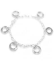 Bling Jewelry Sterling Silver Friendship Circle Charm Bracelet 7in