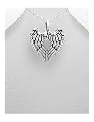Angel Wings Pendant Necklace In 92.5 Sterling Silver