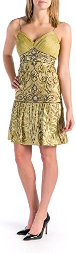 Sue Wong Womens Embellished Sleeveless Cocktail Dress Green 2