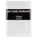 12 Pack Hankies Handkerchief by Umo Lorenzo - White Cotton
