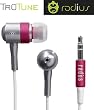 Radius RA-HP01R TruTune Ultra-Light Aluminum Earphone with Extension - Red