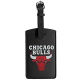 NBA Chicago Bulls Black Leatherette Printed Logo Bag Tag