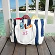 Greek Striped Canvas Tote Bag