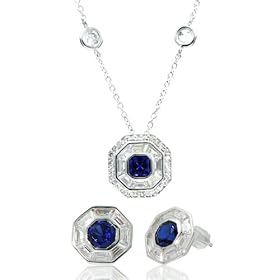 Valentine Gift Set: Tanzin's Faux Blue Sapphire Jewelry Set by Emitations