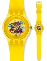 Swatch Yellow Lacquered Yellow Silicone Unisex Watch SUOJ100