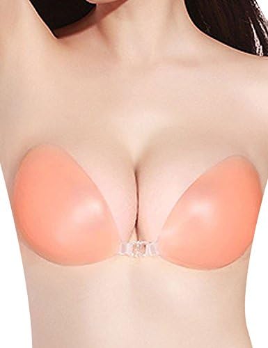 LucysProm Women's Strapless Backless Breast Padded Self Silicone Bras C