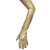 Gold Metallic Gloves ~ Great for Costumes, Party, Prom, Mardi Gras (STC12091)