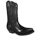 Loblan 2077 Unisex Cowboy Leather Boots - Black