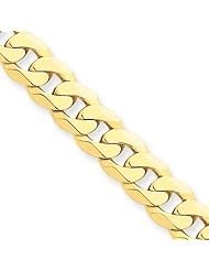 7.25mm, 14 Karat Yellow Gold, Beveled Curb Chain - 18 inch