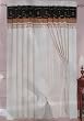 Coffee Brown / Beige Micro Suede Windows Curtain 120x84"