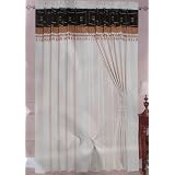 Coffee Brown Beige Micro Suede Windows Curtain 120x84 by AHF