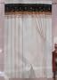 Coffee Brown / Beige Micro Suede Windows Curtain 120x84"