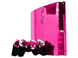 Sony PlayStation 3 Slim Skin (PS3 Slim) - NEW - PINK CHROME MIRROR system skins faceplate decal mod