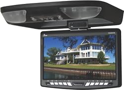 Tview T90dvfd-black All in One Huge 9 Inch Flip Down, Roof Mount Car Monitor