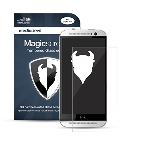 HTC One M8 (2014) Tempered Glass Screen Protector, MediaDevil Magicscreen Crystal Clear (Invisible) - (1 x Protector)