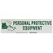 Brady 60299,  Cabinet Label , 3 1/2" Height x 12" Width, Green on White, Legend "Personal Protective Equipment"  (1 per Order)