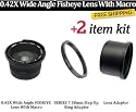 0.42X Wide Angle FISHEYE Lens WIth Macro For Canon Powershot A650 With Tube Adapter