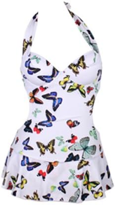 GZYY Women's Sexy Retro V Neck Skirted Swimsuit Beachwear Swimdress