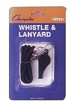 Champion Sports Medium-Weight Plastic Whistle and Lanyard