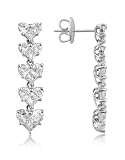 Forzieri Diamond 18K White Gold Dangle Heart Earrings