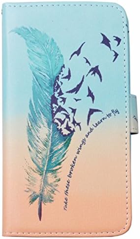 Voguecase® For Huawei Y6,(Green Feather 02)Slim Fit PU Leather Case Cover with Stand &amp; Card Slots with Free Universal Screen-stylus