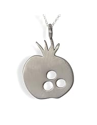 Pomegranate Pendant Necklace, Sterling Silver, 18" Length