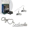 Pro Specialties Seattle Seahawks Keychain and Earrings Set