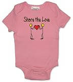 Inspire Clothing Organic Share The Love Bodysuit Bubble Gum, Newborn