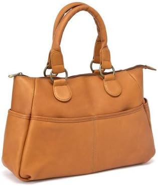 Le Donne Leather Slip Pocket Satchel (Tan)