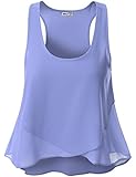 Doublju Womens Womens Shirring Botton Tank Top Style Blouse