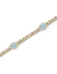 14kt Yellow Gold Oval Aquamarine Bracelet.