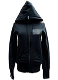 3LLP Zip-Up Hoody: Women's stretch French Terry Zip-Up Hood with leather logo patch