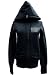 3LLP Zip-Up Hoody: Women's stretch French Terry Zip-Up Hood with leather logo patch