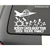 Jet Fighter ChainSaw Bomb Decal Nobody cares about YOUR STICK FIGURE FAMILY Funny Vinyl Sticker